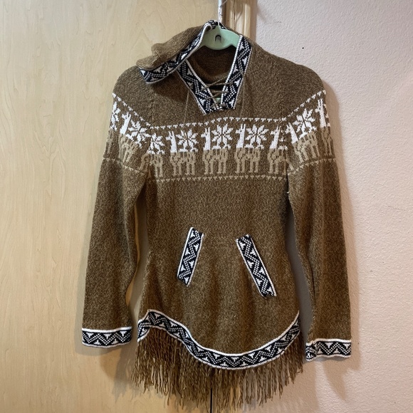 Artisan alpaca Sweaters - Women Small Gorgeous Handmade Artisan Hoodie Sweater Alpaca Mountain Village Sou